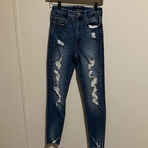 Aeropostale Ripped Blue Skinny Jeans